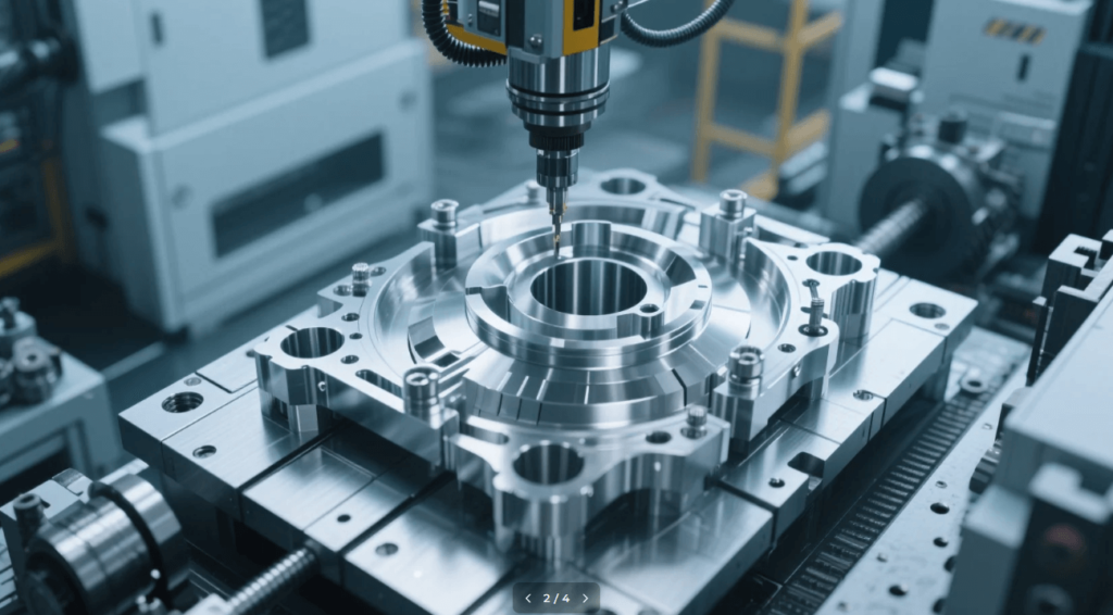 좌표 측정기로 인코넬 테스트 부품을 검사하는 기공사